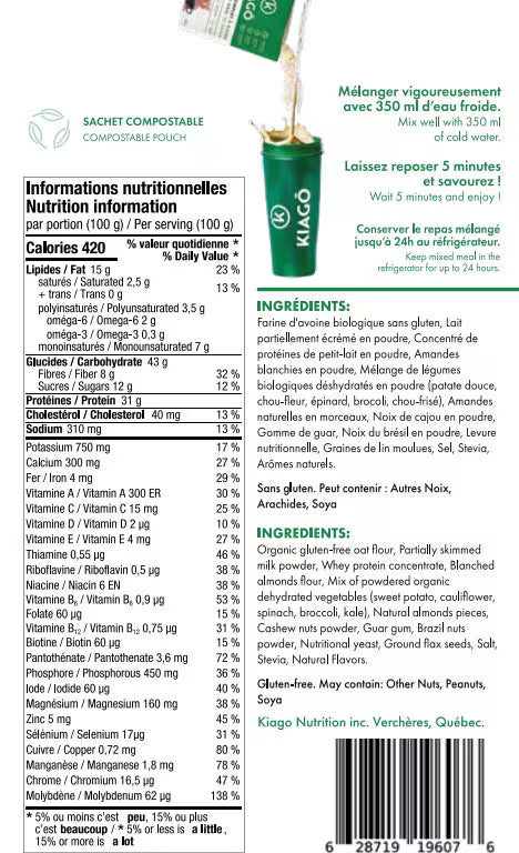 Valeurs nutritionnelles et allergènes :